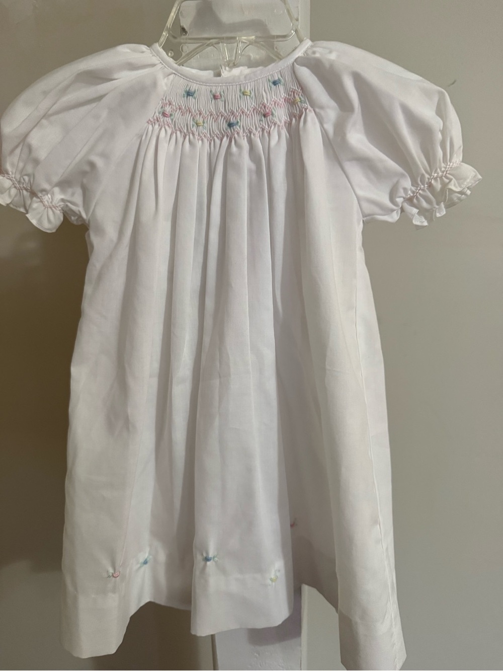 NWT Newborn Petit Ami Smocked Bishop Dress & Bonnet